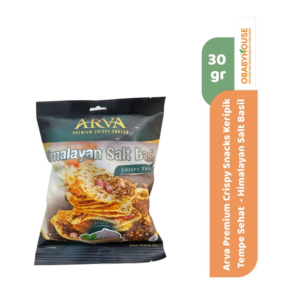 

Arva Premium Crispy Snacks Keripik Tempe Sehat 30 gr - Himalayan Salt Basil