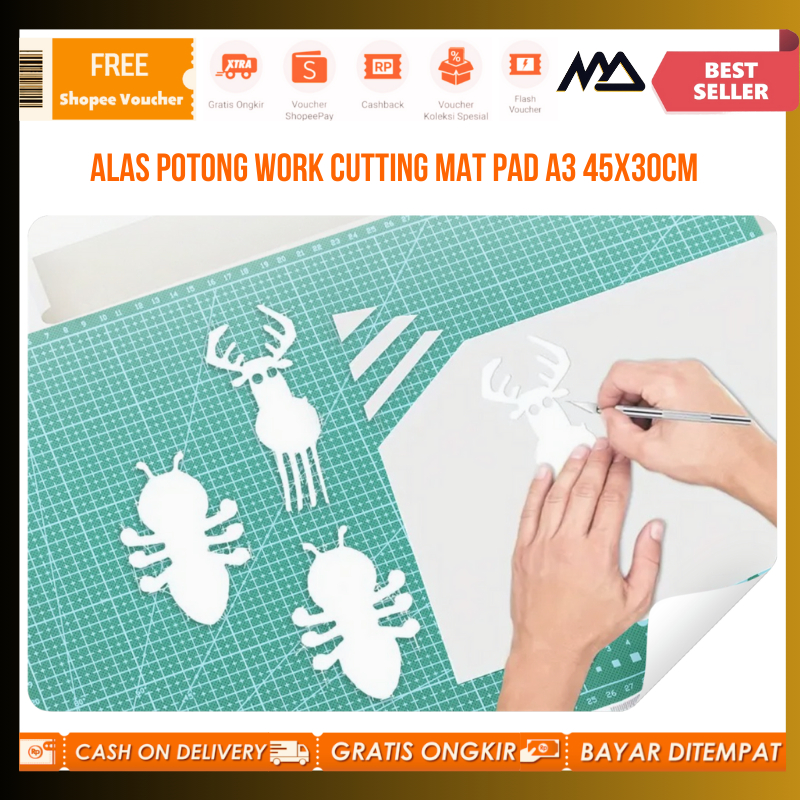 

Alas Potong Multifungsi / Alas Potong Work Cutting Mat Pad A3 45x30cm / Alas Potong DIY