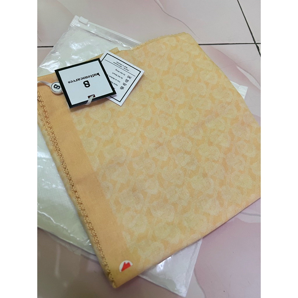 Buttonscarves AS IS Wicker Voile Square - Lemon Meringue