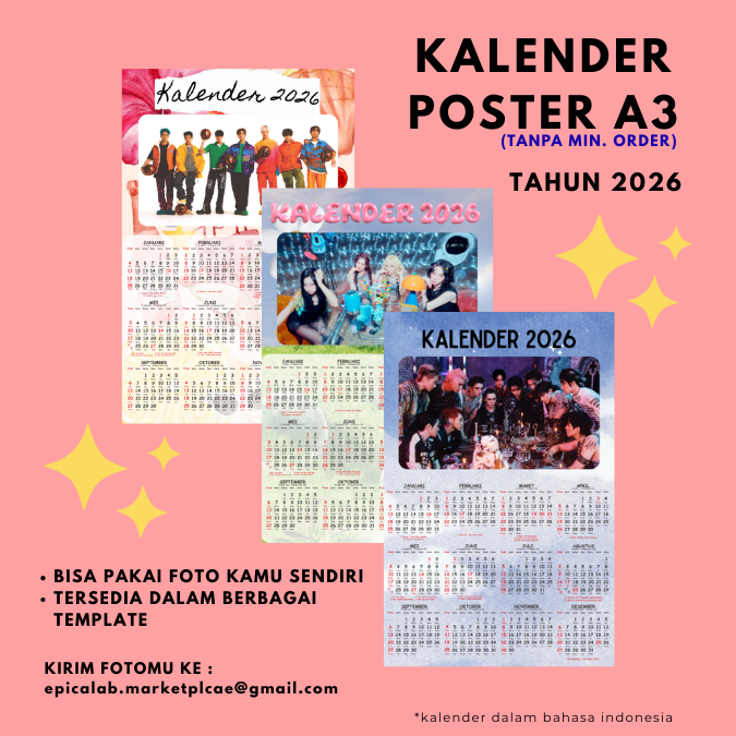

[custom foto] Kalender Poster - Kalender 2026 ukuran A3+