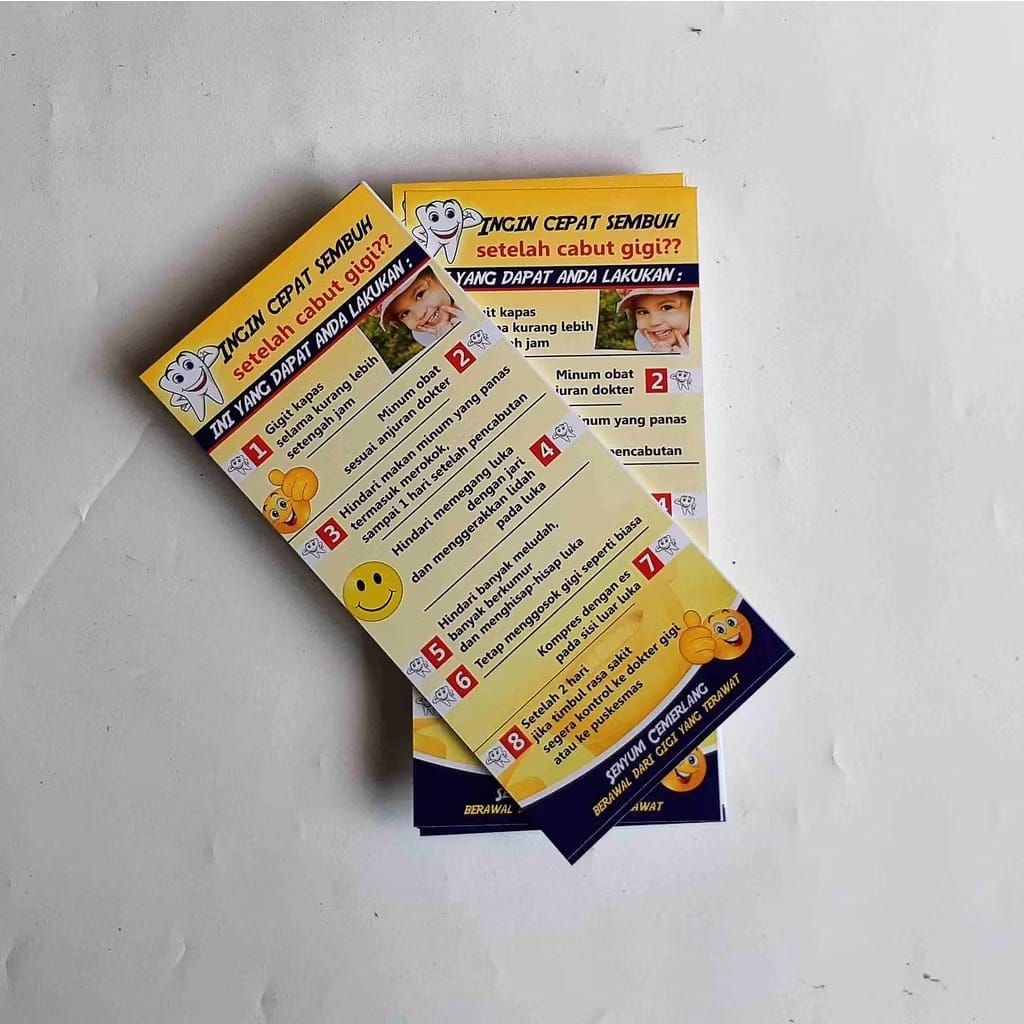 Flyer Instruksi Setelah Pencabutan Gigi, Petunjuk Setelah cabut Gigi