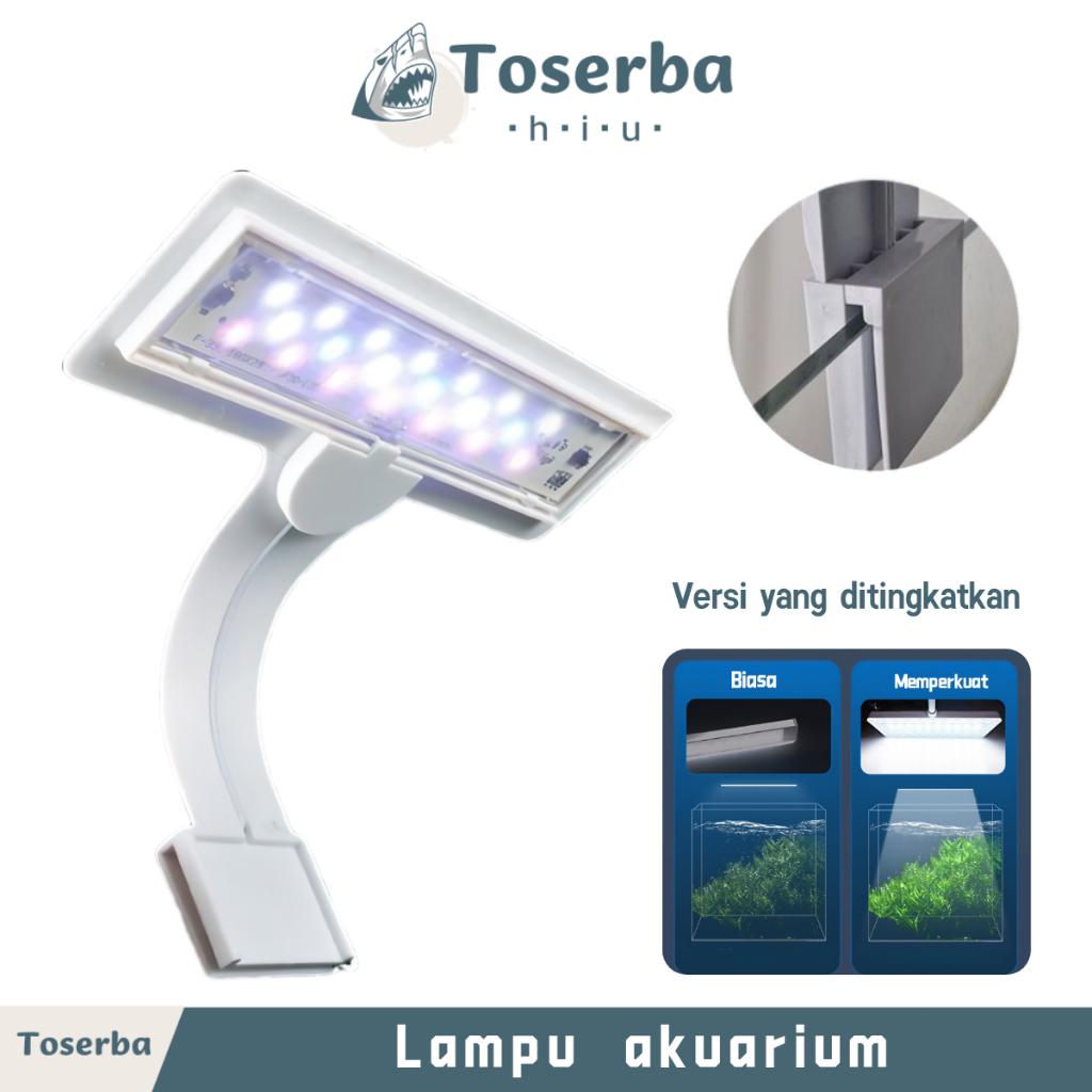 Lampu LED Aquarium Fullset Mini Siap Pakai - Hemat Energi, Aksesoris Lengkap, Ideal untuk Ikan Hias 