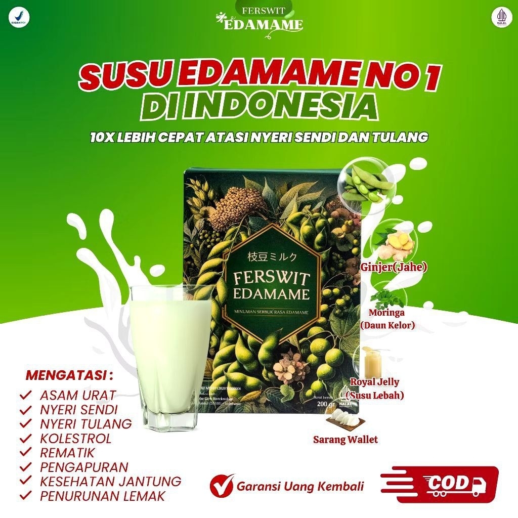 

[BEST PROMO] Ferswit Susu Edamame Premium Jepang Atasi Asam Urat Kolesterol Nyeri Sendi & Tulang