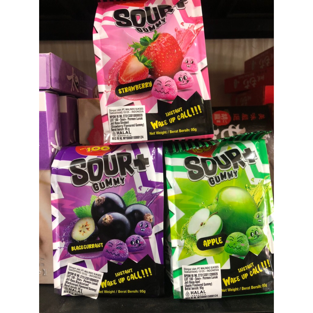 

Permen Asam Lot 100 Sour+ Gummy Candy Import Varian Rasa Buah