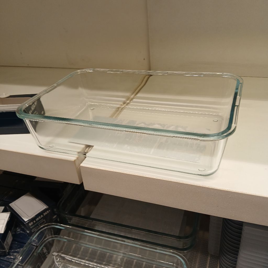 Wadah Kaca Persegi Panjang 3.1L Mangkok Kaca Pasta Tahan Panas Aman Microwave