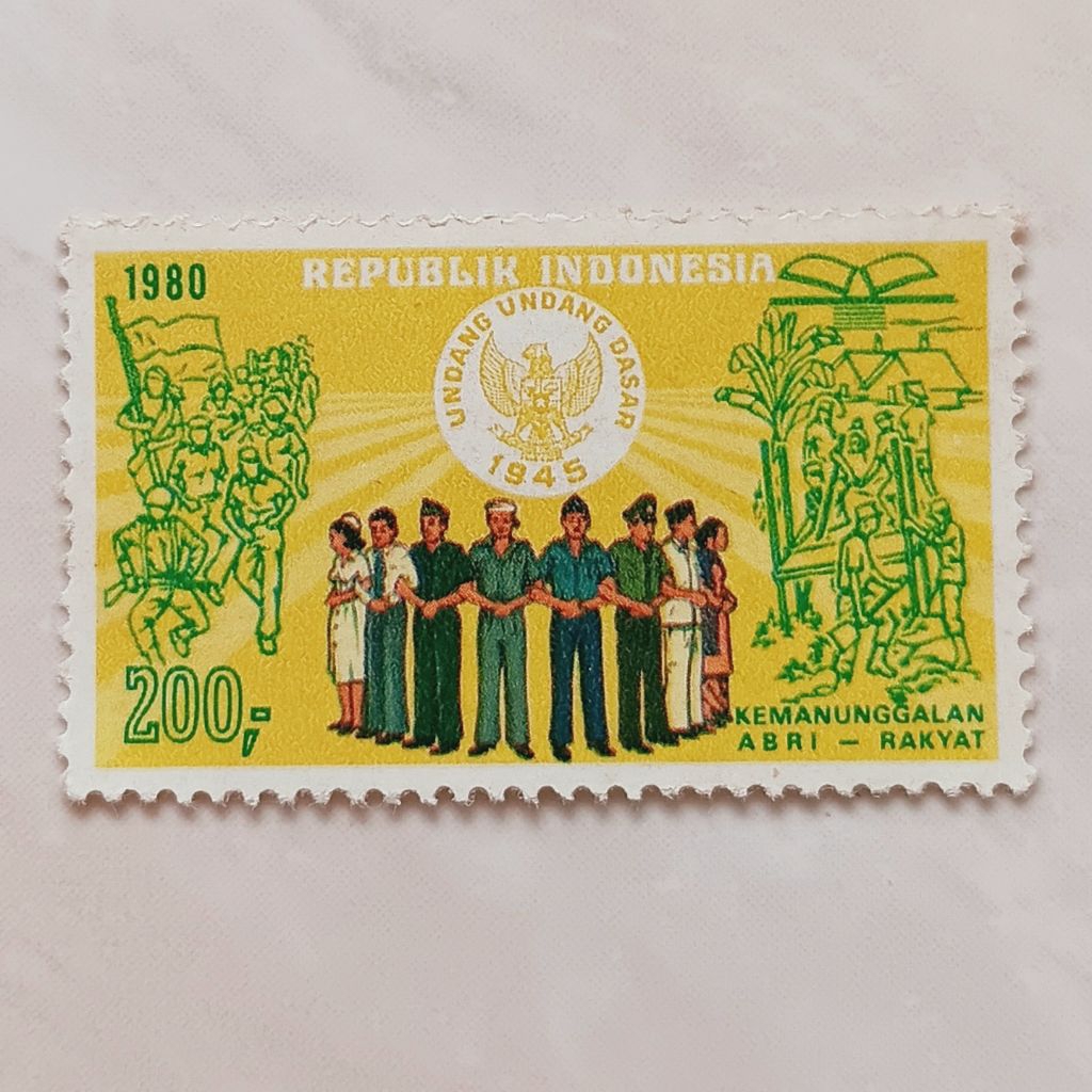 

(AD) Perangko Indonesia 1980 Kemanunggalan ABRI dan Rakyat 200 rupiah Mint