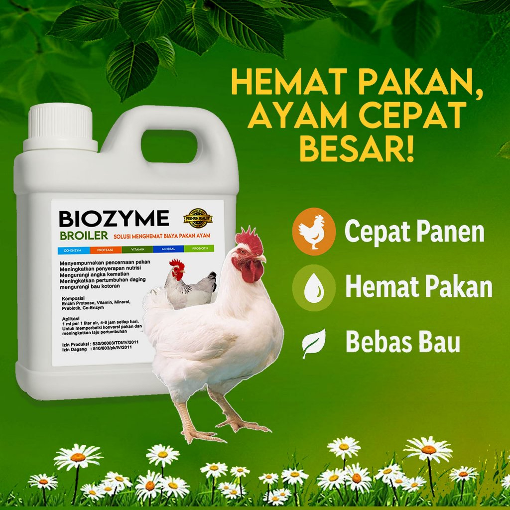 Vitamin Ayam Broiler Biozyme | Pertumbuhan Cepat, Imunitas Kuat, Panen Lebih Optimal