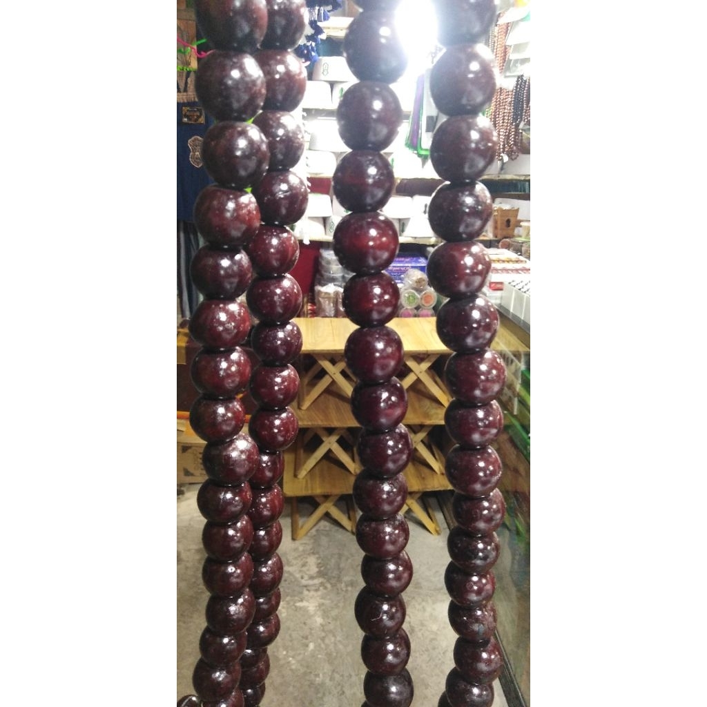 tasbih kayu biasa jumbo/ukuran paling besar, 99