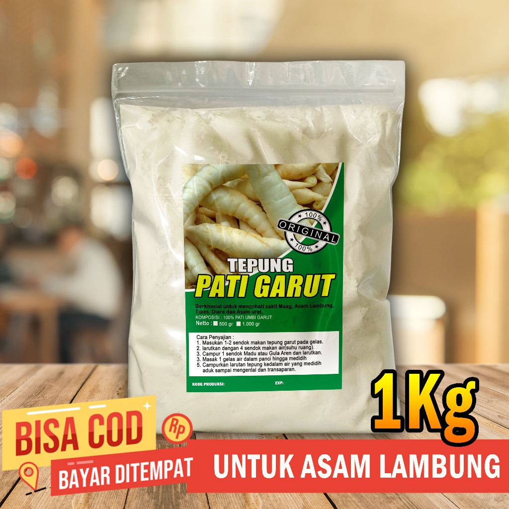 

TEPUNG GARUT KWALITAS PREMIUM 1kg / TEPUNG GARUT UNTUK ASAM LAMBUNG / PATI GARUT