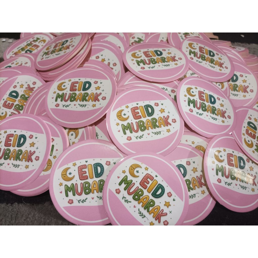 

Sticker eid mubarak 6,5cm pink 25pcs