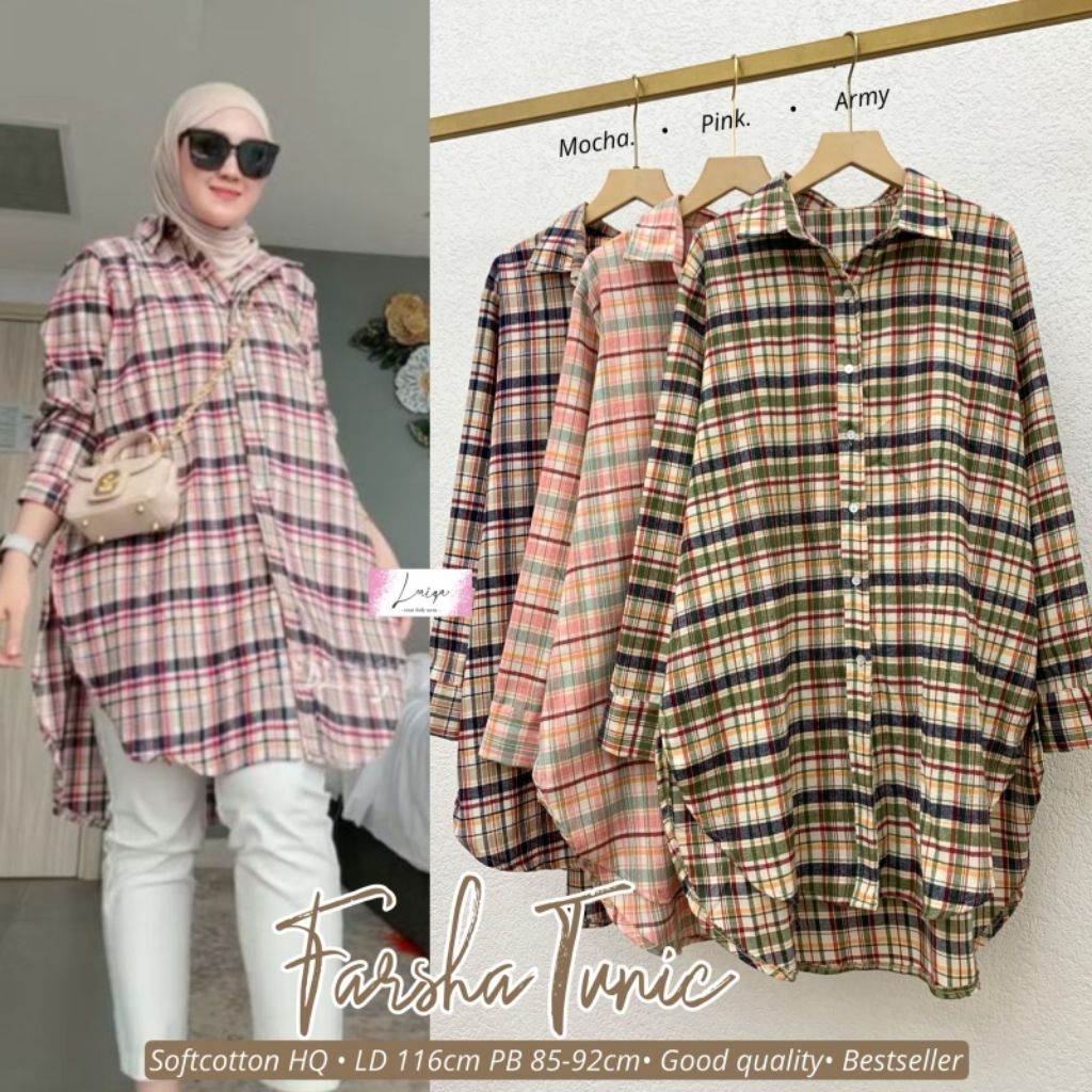 FARSHA TUNIK Ory LAIQA • FARSHA SHIRT #4 By HANA - Bhn katun flanel