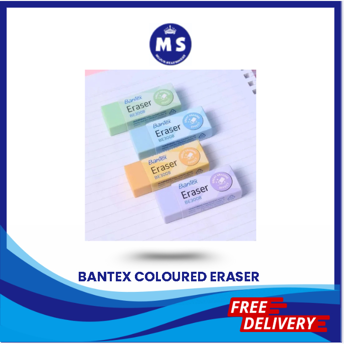 

BANTEX COLOURED ERASER / PENGHAPUS BESAR BANTEX BE3008