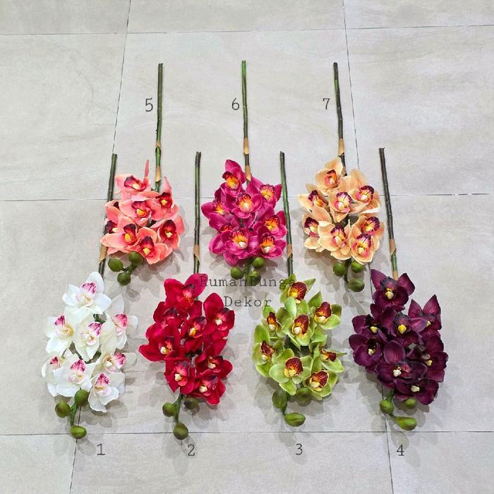 Anggrek Cimbidium Articicial Latex Bahan Premium / Cymbidium Latex Artificial ( Ada 7 Warna )