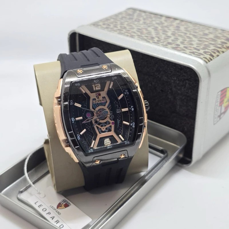 jam Tangan Pria Leopard Rubber 8031 Original Water