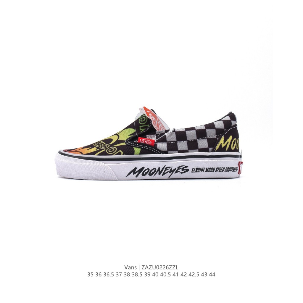 Mooneyes X Vans Slip On White Black Green Orange VN000CP6BHG Original Limited Edition