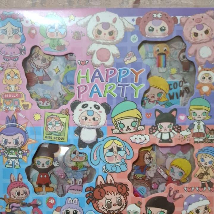 

Kiddypicks - Sticker Labubu 100 Lembar - Stiker Waterproof 4 Warna Rainbow
