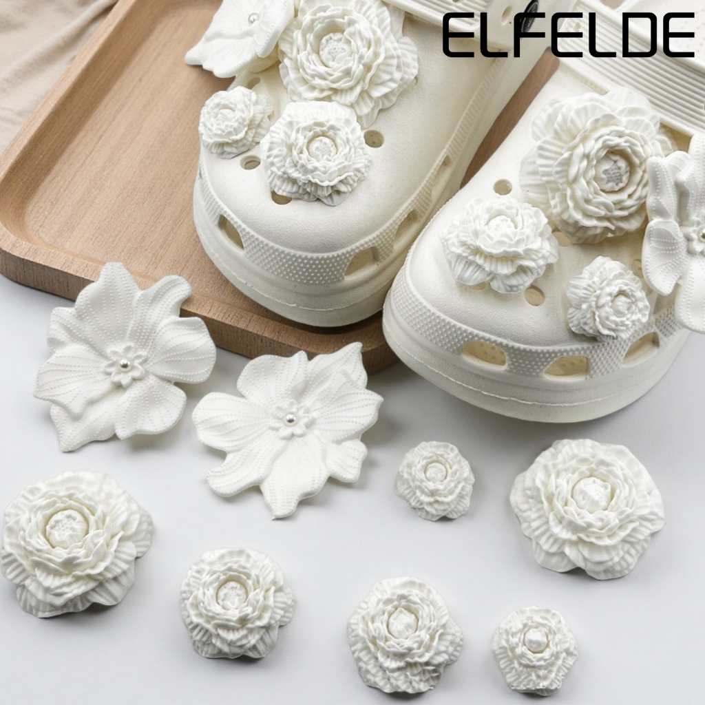 ELFELDE Aksesoris Sandal Permata Hiasan Bintang Bunga Sandal Mewah Diamond Korean Style Bros & Pin