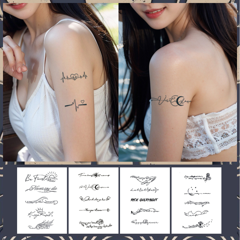 TATTOO TEMPORARY MINIMALIS TAHAN LAMA 15 HARI FRUIT INK TATO TEMPORER KECIL MOTIF TULISAN AESTHETIC 