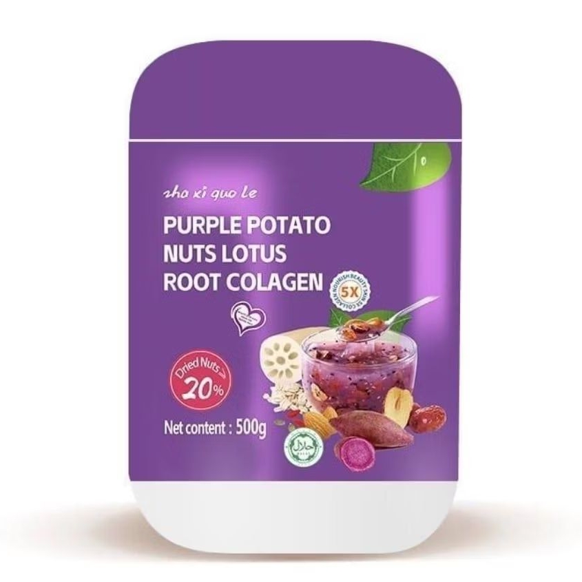 

Bubuk Teratai Ubi unggu 5x Collagen (Halal)