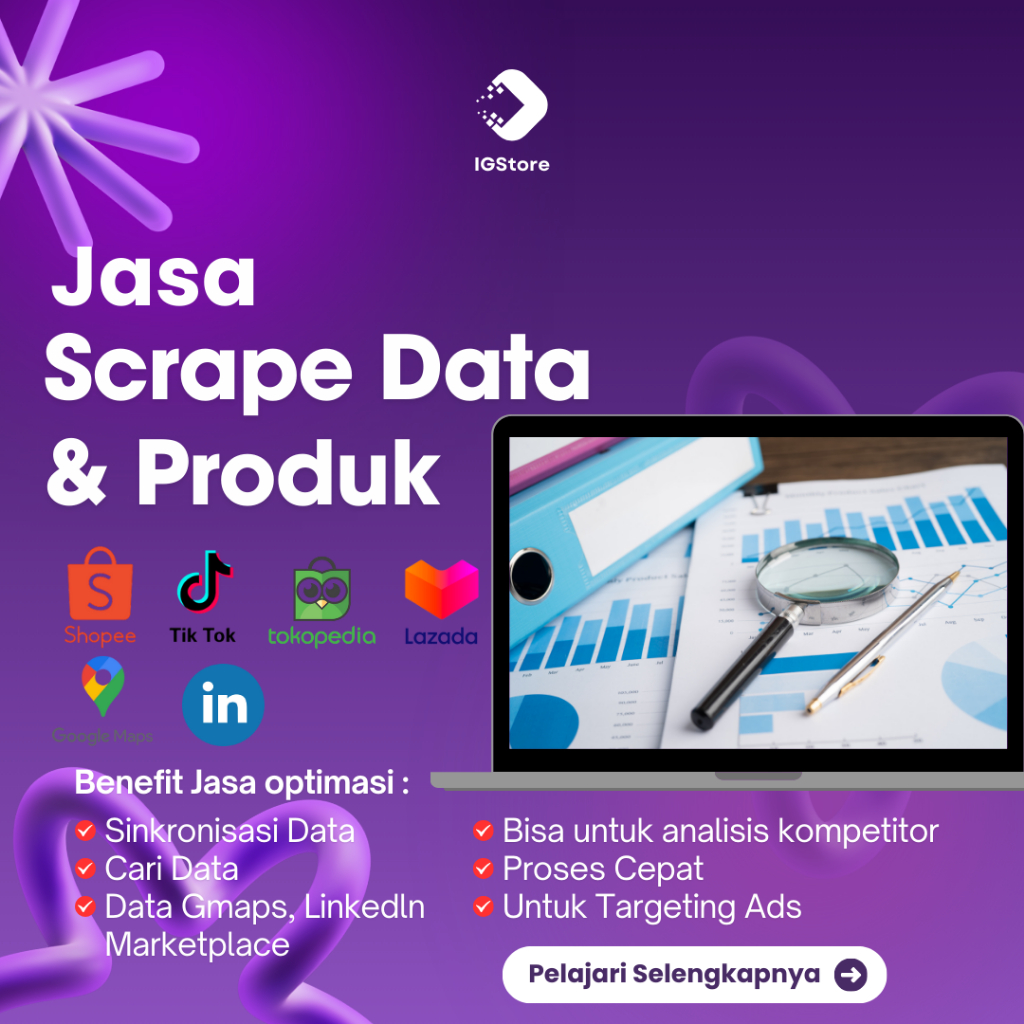 SCRAPE DATA & PRODUK DARI BERBAGAI PLATFORM | MURAH DAN CEPAT