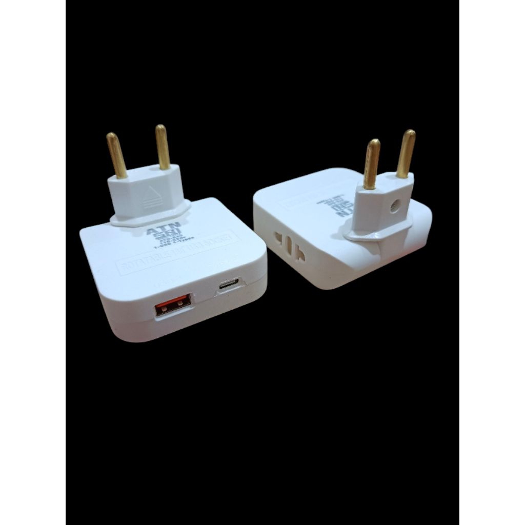 Colokan listrik usb dan Type C / Steker lipat plus usb dan type C / steker T