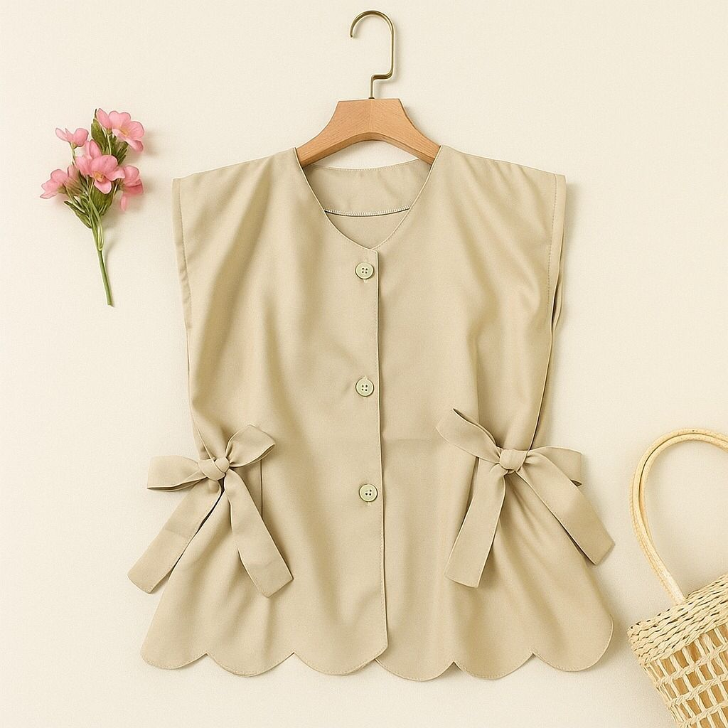 VEST WANITA SEMIWOLL TALI SAMPING / VEST CHERISH / ROMPI WANITA OOTD HIJAB