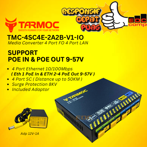 Tarmoc TMC-4SC4E-2A2B-V1-IO | Media Converter 4 FO 4 LAN / 4FO 4LAN | 4SC 4LAN / 4 SC 4 LAN 10/100Mb