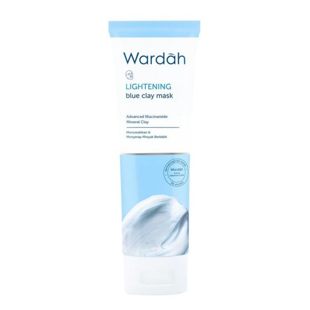 Wardah Lightening Blue Clay Mask 50 ml | Clay Mask Wardah | Tiamu Beauty