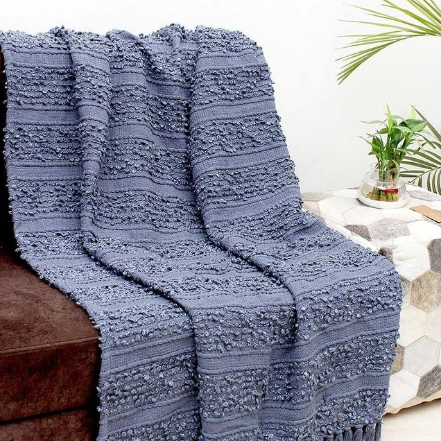 125X150 Cm Selimut Throw Grein - Biru Navy Informa Informa