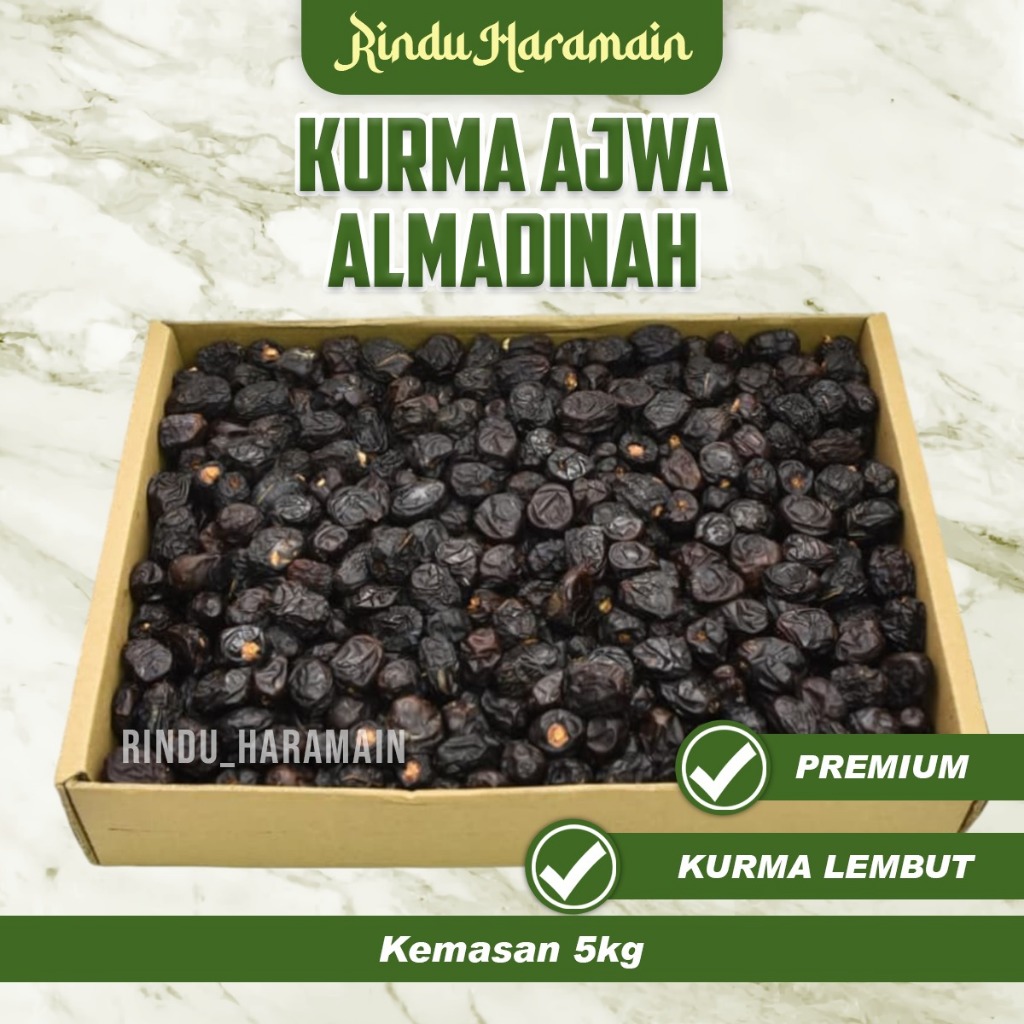 

Kurma Ajwa Asli Al Madinah | Kurma Nabi Original 5 KG