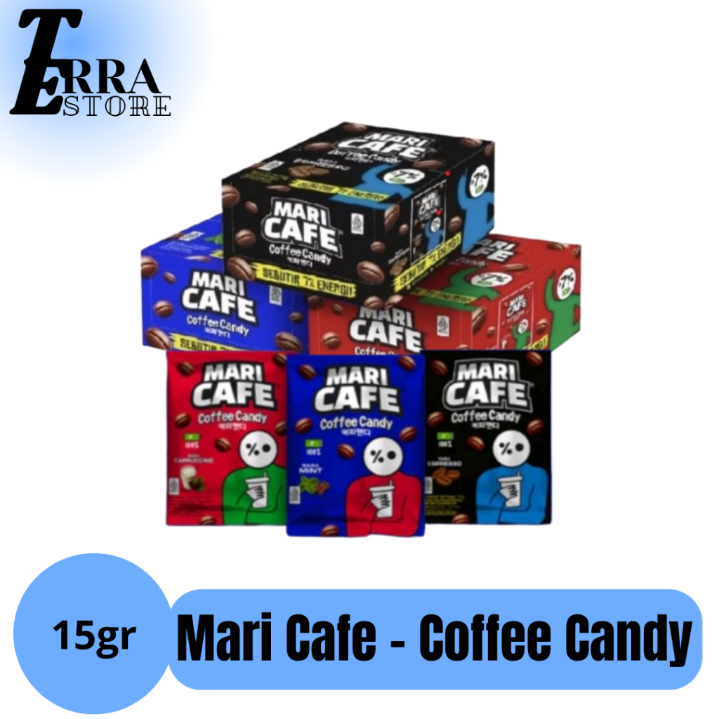 

MARI CAFE / Mari Cafe Coffe Candy / Permen Kopi Kemasasan / Permen Kopi Bentuk Biji Kopi