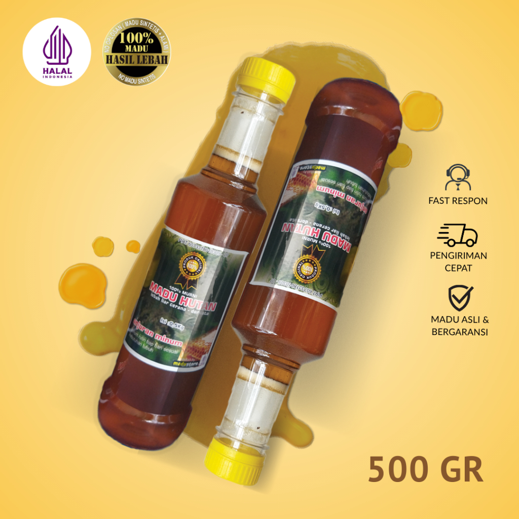 

MADU HUTAN 500GR MADU MURNI 100% ASLI RAW HONEY HALAL MADU HUTAN BANYUWANGI