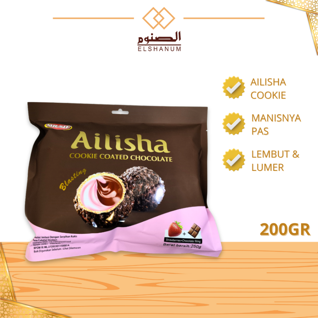 

Coklat Ailisha Cookie Coated Chocolate Rasa Strawberry Berat 200 - gr Oleh - OLeh Umroh Dan Haji
