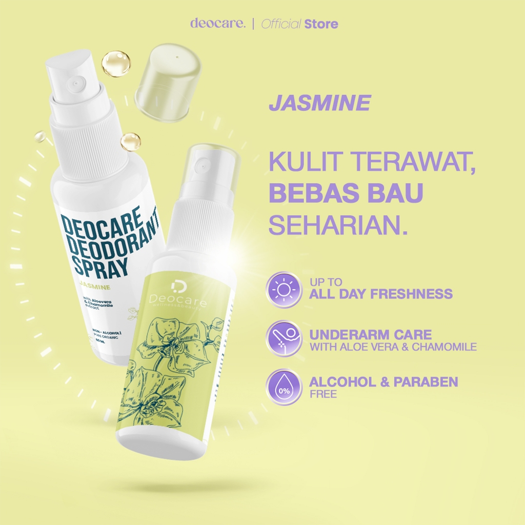 Deocare deodorant spray Jasmine with chamomile & aloevera extract 60ml