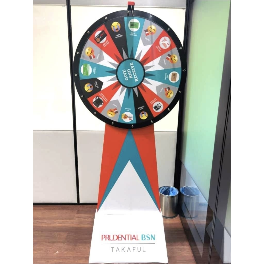 PREMIUM JUMBO SPIN WHEEL OF FORTUNE RODA KEBERUNTUNGAN LUCKY SPIN PAPAN TRIPOD PAMERAN LOMBA HADIAH 