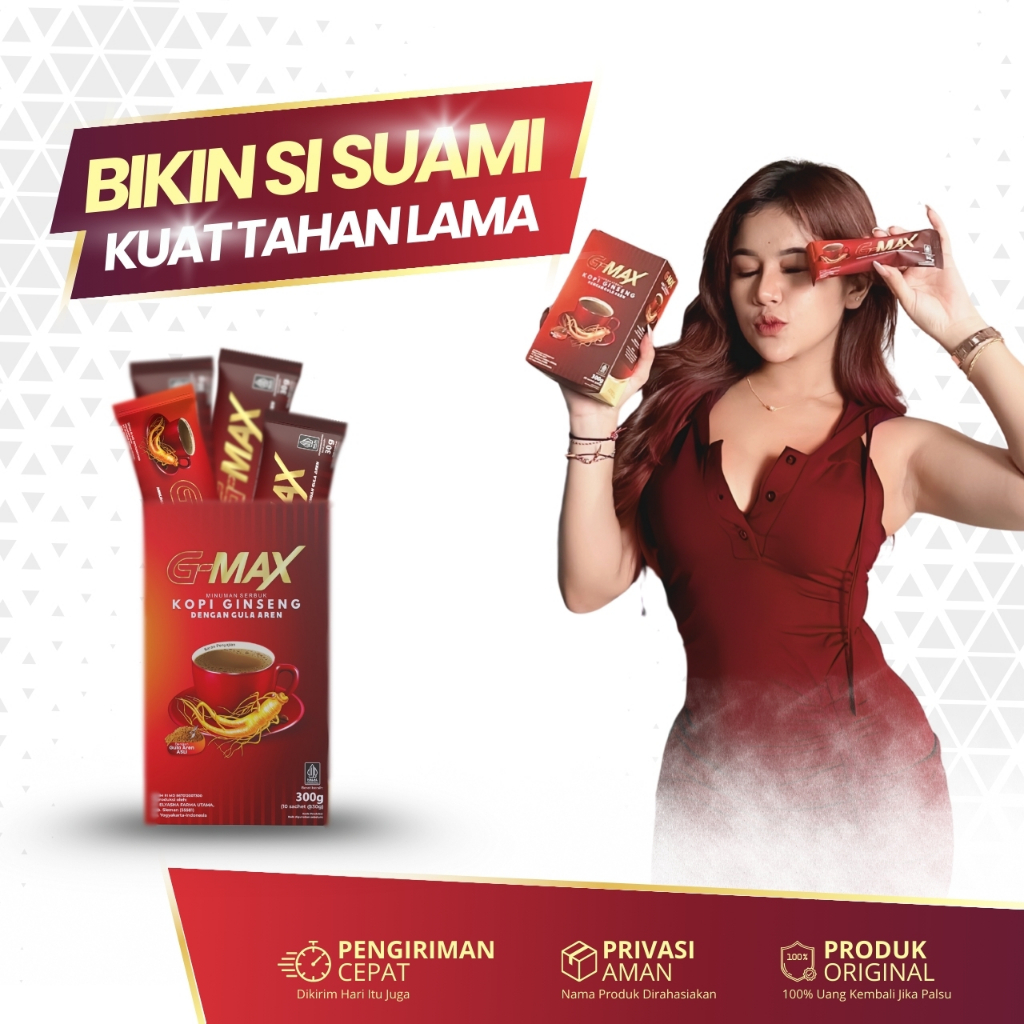 

G-MAX Kopi Ginseng Rasa Gula Aren Original BPOM Privasi Terjaga