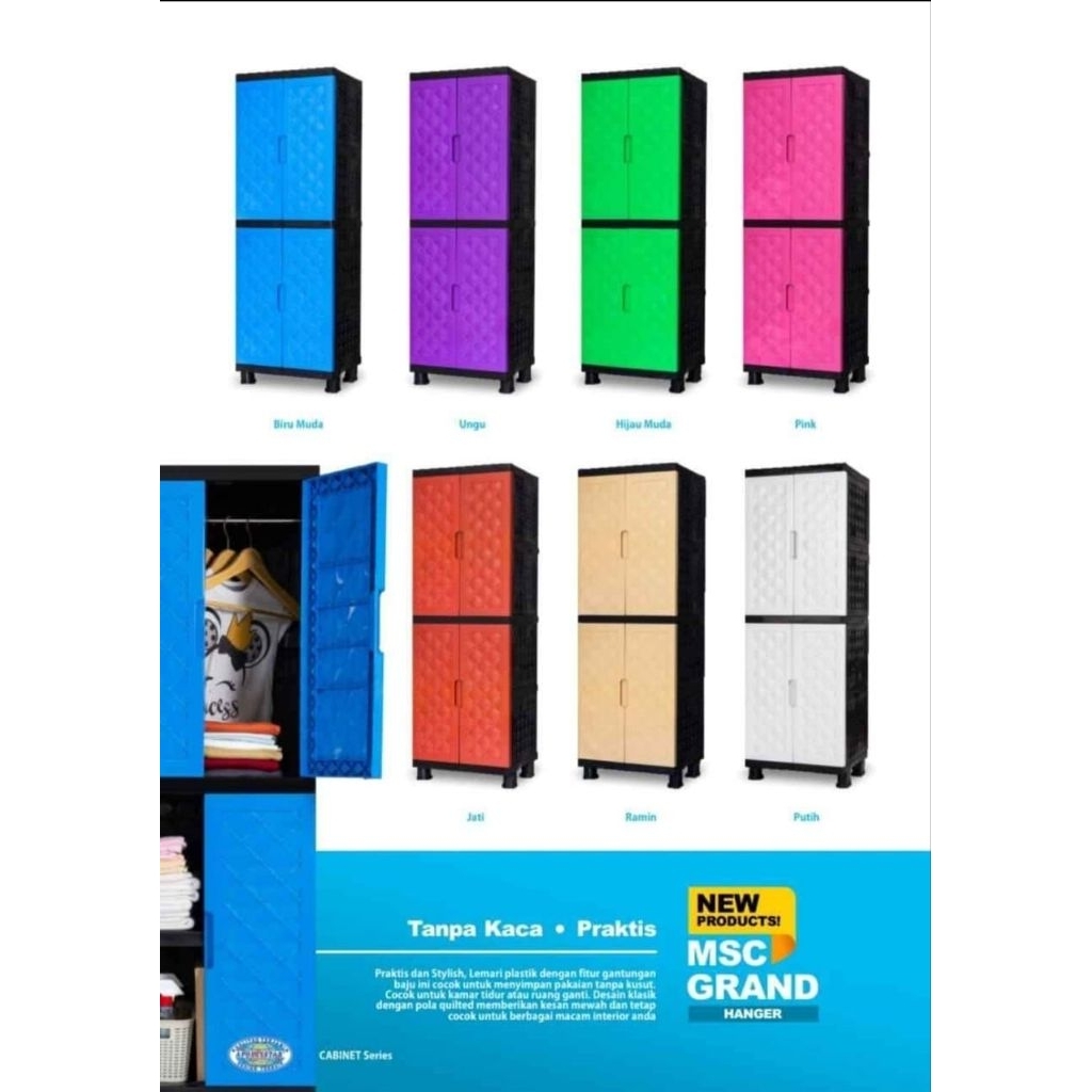 *TBU Lemari Msc Grand Hanger/Gantungan Tanpa Kaca1 Gantungan + Susun 2