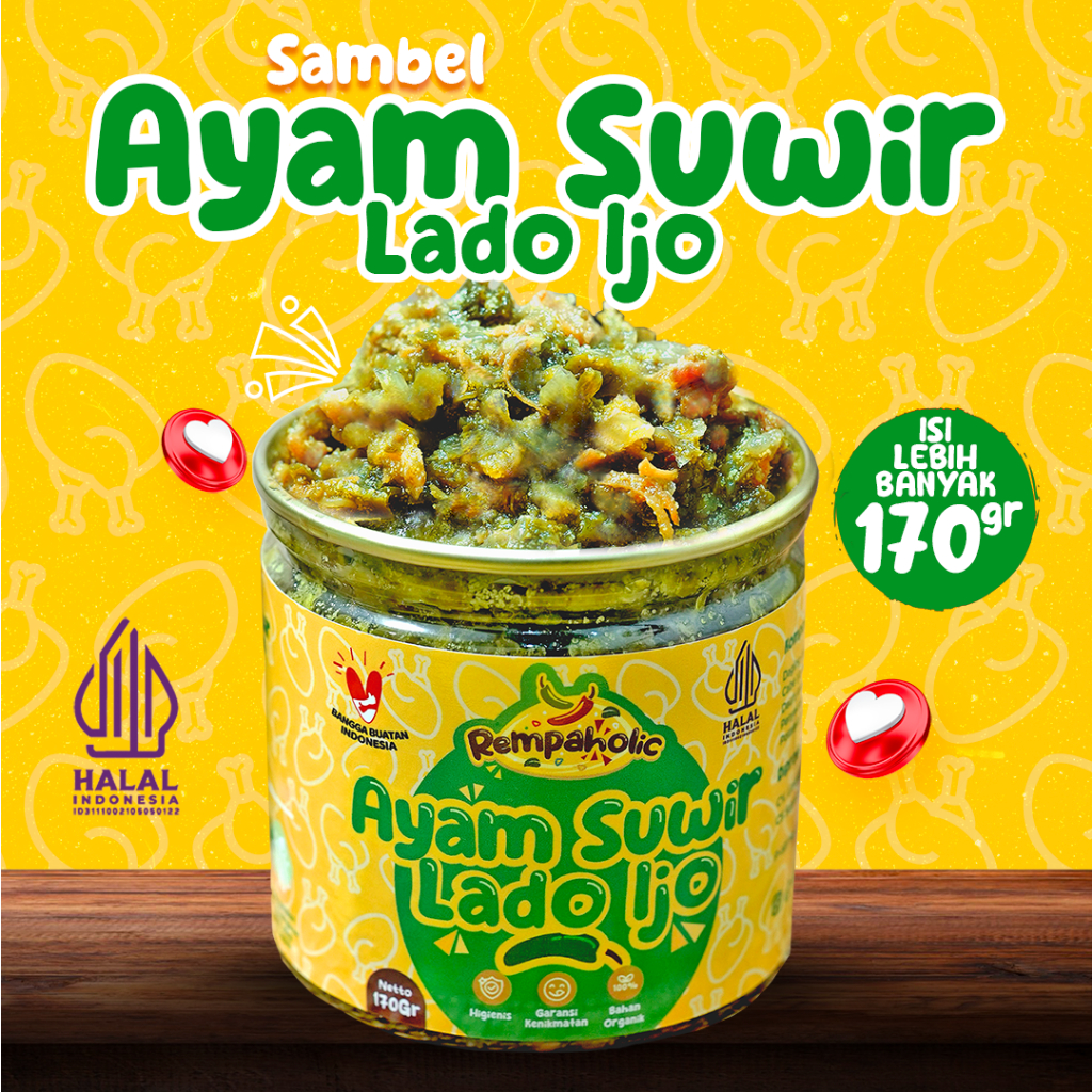 

Rempaholic - Sambal Ayam Suwir Lado Ijo 170g - Sambel Pedas Enak Dan Praktis