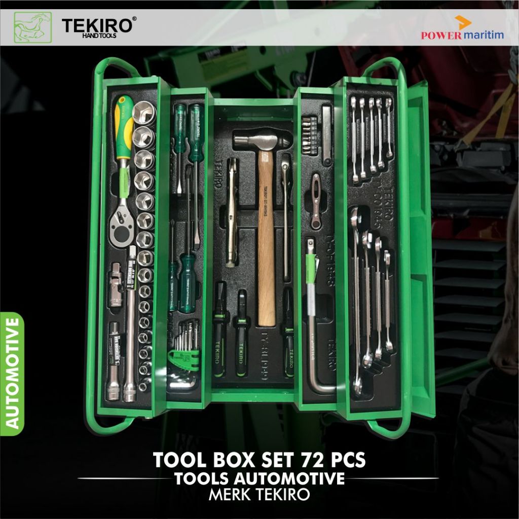 Tekiro Tool Box Set 72 Pcs Tool Box Set Bahan Chrome Vanadium Banyak Variasi TB1944