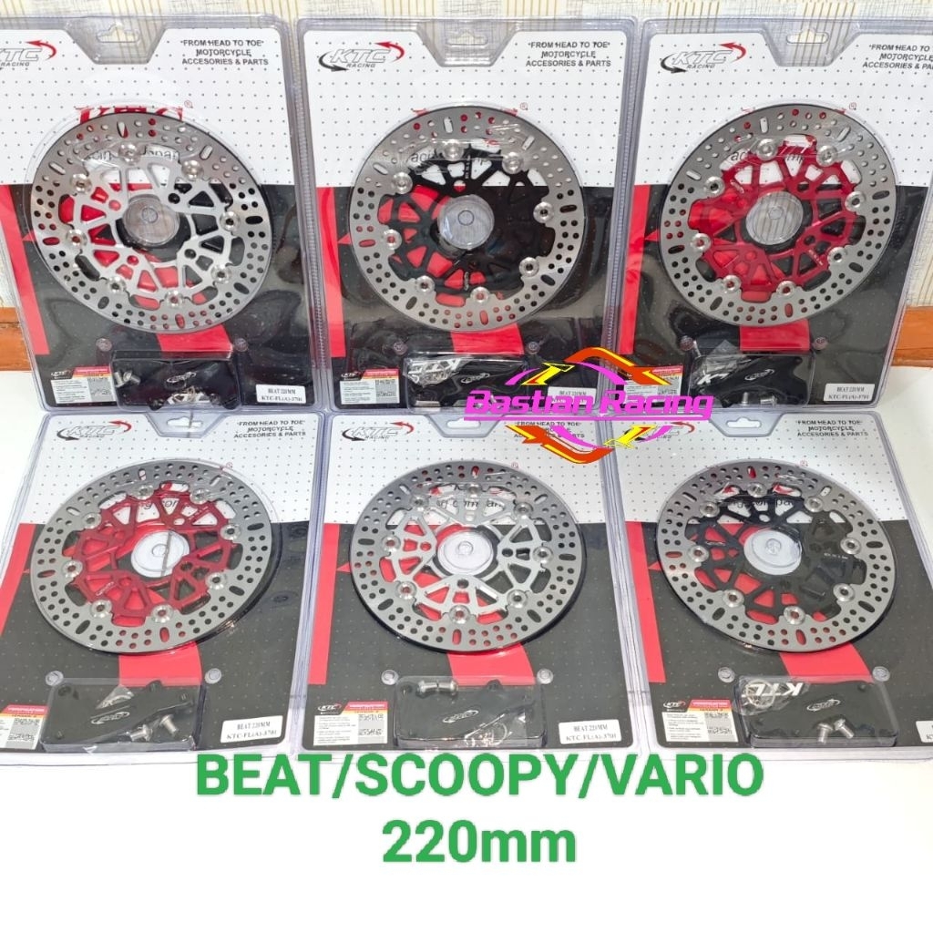 PIRINGAN KTC 220mm DISC BRAKE  PIRINGAN CAKRAM KTC FULL CNC FLOATING  BEAT VARIO SCOOPY 220MM BAUT 4