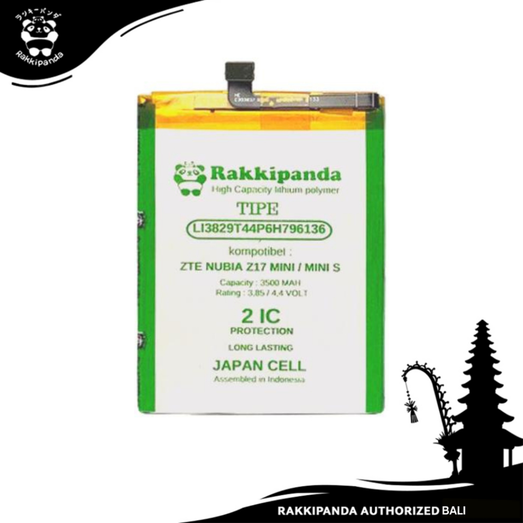 Baterai HP RakkiPanda Batre LI3829T44P6H796136 ZTE Nubia Z17 Mini / ZTE Nubia Z11 Mini S Battery Ber
