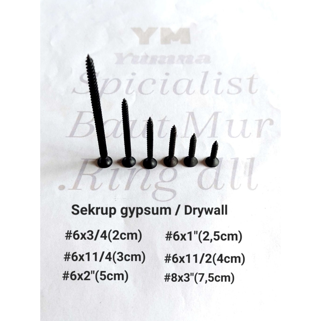 7lekkar - sekrup gypsum drywall #6 #8 ukuran 2cm - 7.5cm baut gypsum