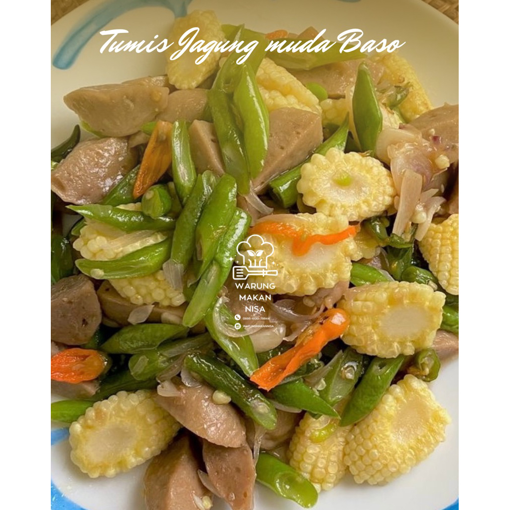 

Tumis Jagung muda baso porsi besar 3x makan/menu makanan homemade sehat praktis