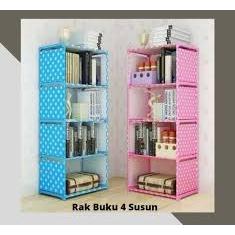 RAK BUKU GSF / RAK BUKU PORTABLE RAK SERBAGUNA / RAK BUKU 5 SUSUN 4 RUANG / RAK BUKU 4 PIPA & KAIN P