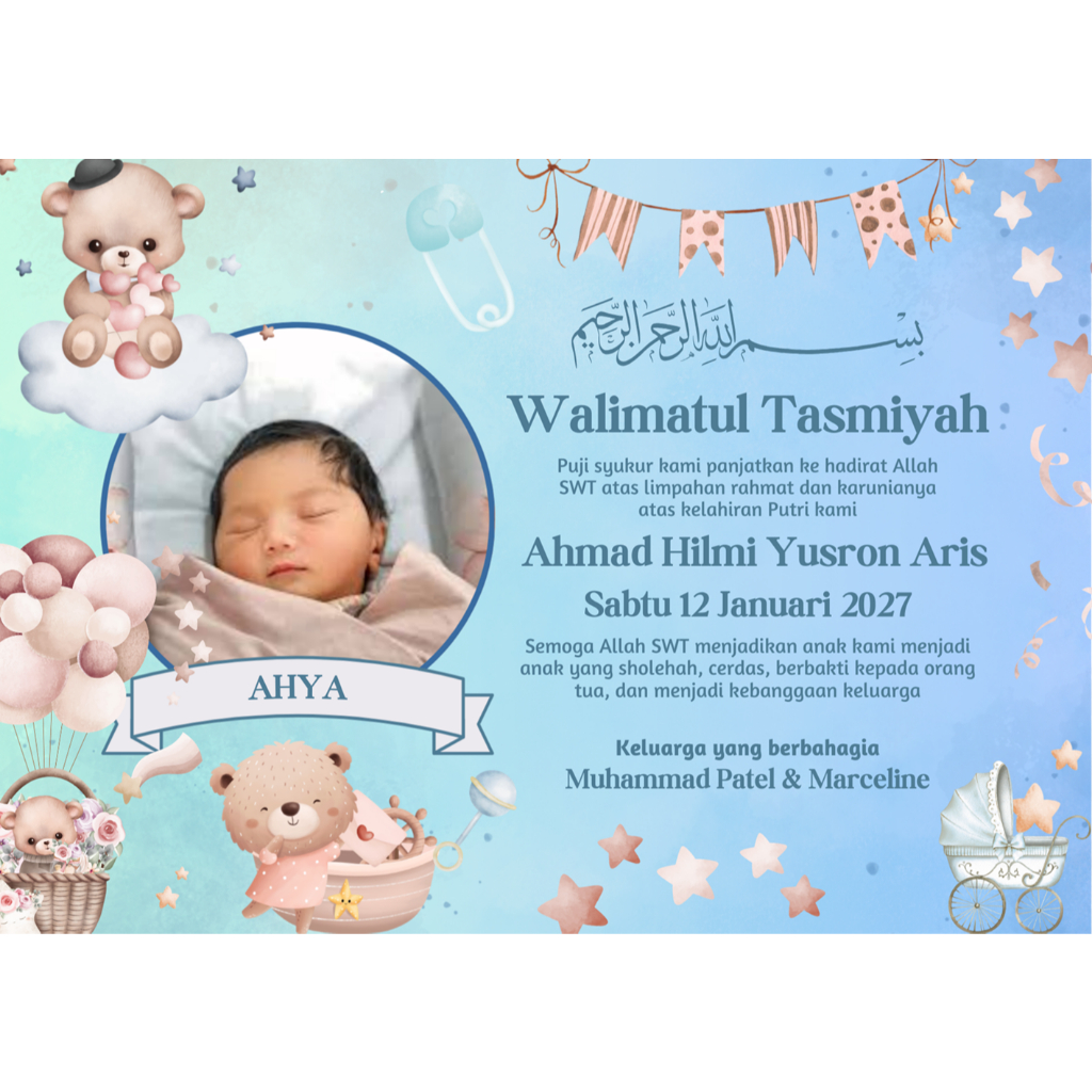 

Stiker nama anak aqiqohan atau walimatul tasmiyah 7x10 cm