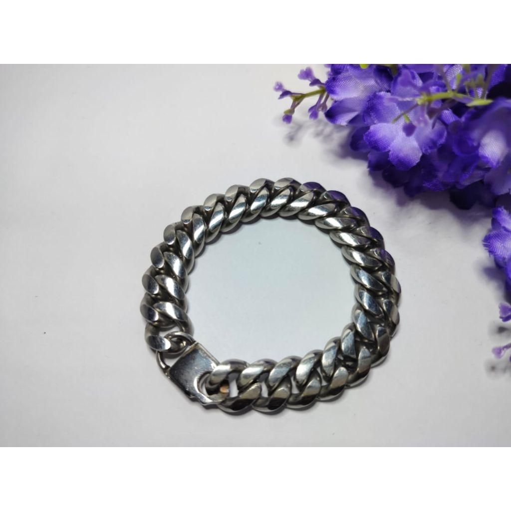 Gelang rantai baja monel pria