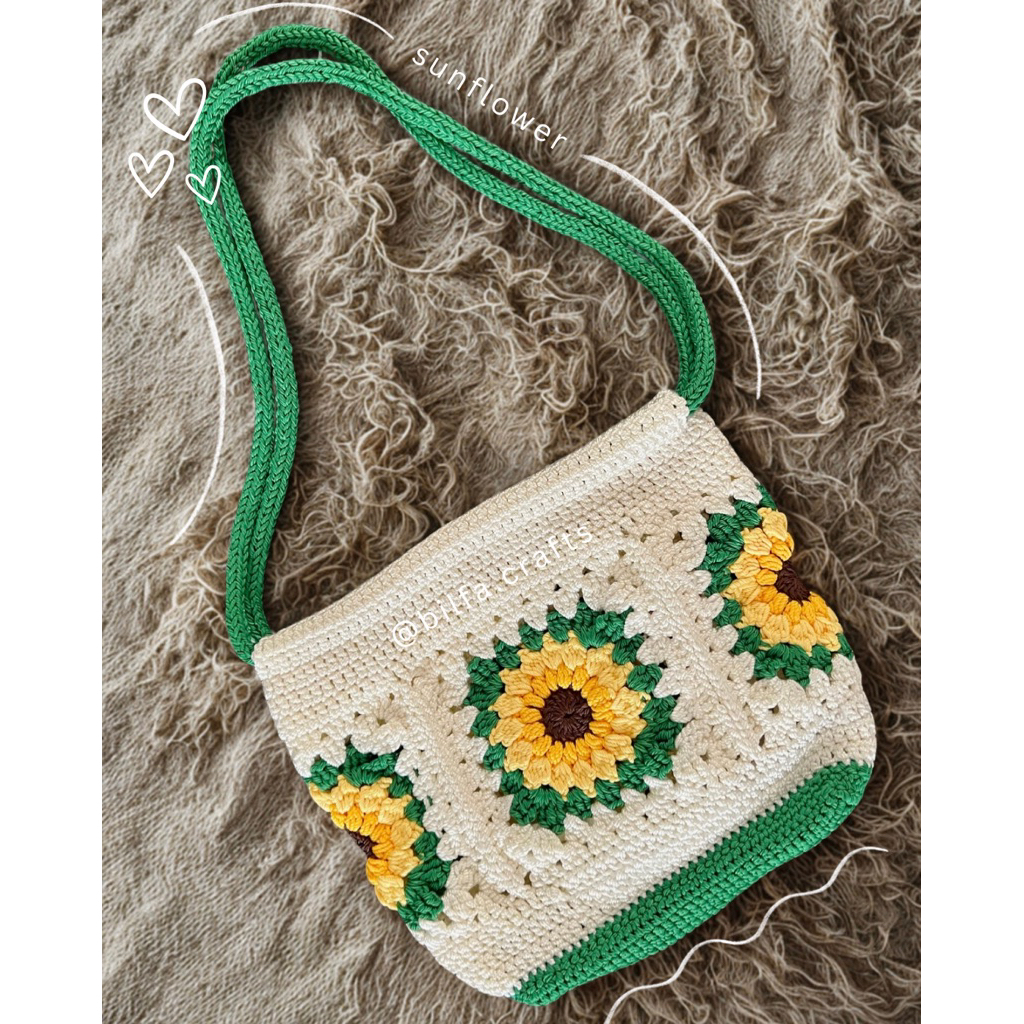 Tas Rajut Bunga Matahari