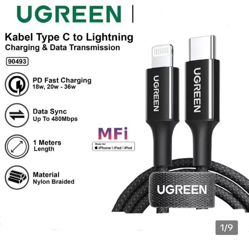 UGREEN 90493 Type C to Lightning Data Cable