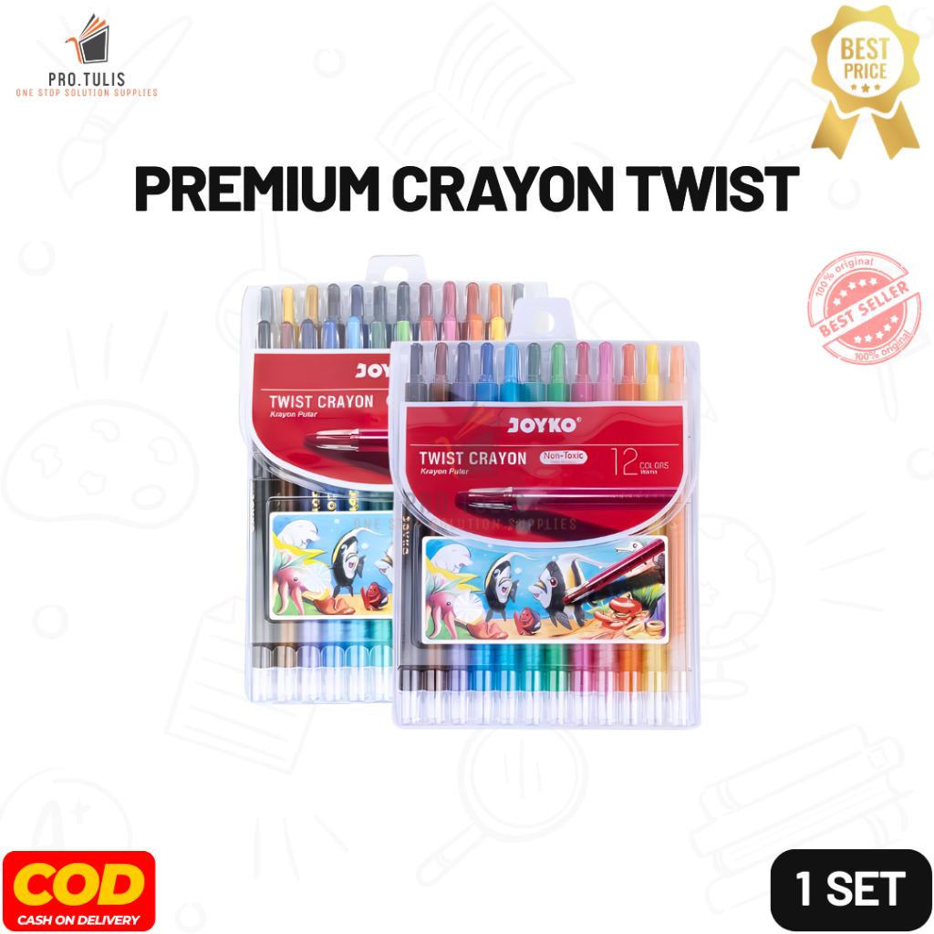 

(1 Set) Joyko Twist Crayon 12 / 24 Warna Krayon Putar. ProTulis
