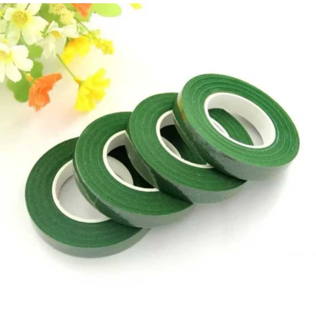 

Floral Tape Selotip Bunga Warna Hijau Lebar 1 cm Panjang 20 Yards